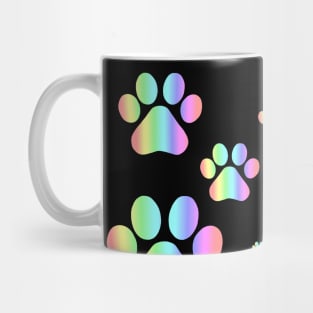 Pastel Rainbow Pawprint Pattern Mug